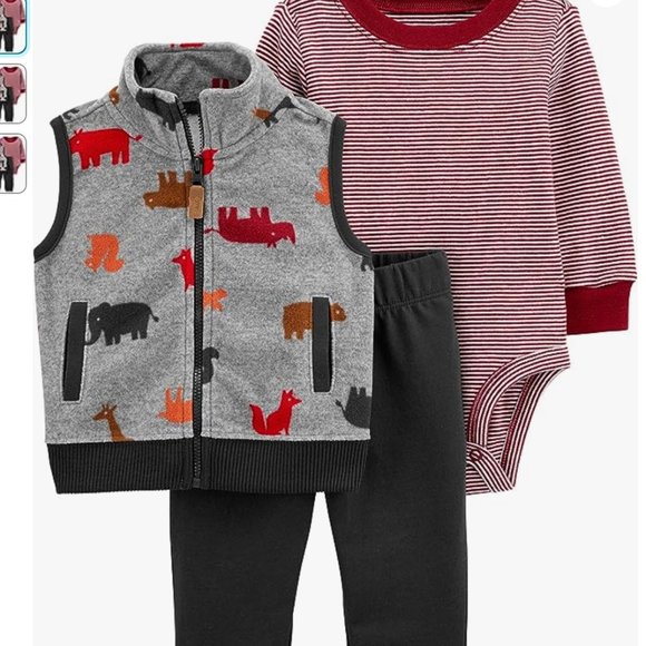 Carter's Other - NWT Boys infant Carter's 3 piece outfit: joggers, long sleeve oneise, vest 3M